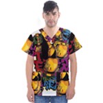 Xtreme Skateboard Graffiti Men s V-Neck Scrub Top
