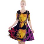 Xtreme Skateboard Graffiti Quarter Sleeve A-Line Dress