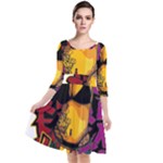 Xtreme Skateboard Graffiti Quarter Sleeve Waist Band Dress