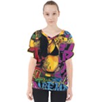 Xtreme Skateboard Graffiti V-Neck Dolman Drape Top