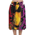 Xtreme Skateboard Graffiti Velvet Flared Midi Skirt