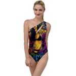 Xtreme Skateboard Graffiti To One Side Swimsuit