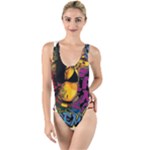 Xtreme Skateboard Graffiti High Leg Strappy Swimsuit