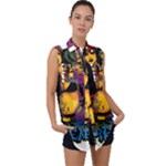 Xtreme Skateboard Graffiti Sleeveless Chiffon Button Shirt
