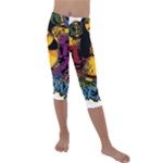 Xtreme Skateboard Graffiti Kids  Lightweight Velour Capri Leggings 