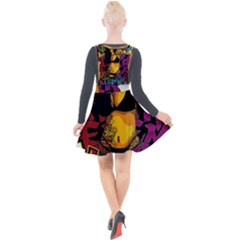 Plunge Pinafore Velour Dress 