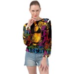Xtreme Skateboard Graffiti Banded Bottom Chiffon Top