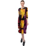 Xtreme Skateboard Graffiti Ruffle End Midi Chiffon Dress