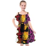 Xtreme Skateboard Graffiti Kids  Cut Out Shoulders Chiffon Dress