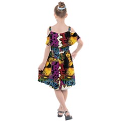 Kids  Cut Out Shoulders Chiffon Dress 