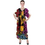 Xtreme Skateboard Graffiti V-Neck Boho Style Maxi Dress
