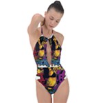 Xtreme Skateboard Graffiti Plunge Cut Halter Swimsuit