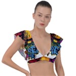 Xtreme Skateboard Graffiti Plunge Frill Sleeve Bikini Top