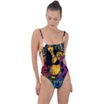 Xtreme Skateboard Graffiti Tie Strap One Piece Swimsuit