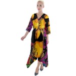 Xtreme Skateboard Graffiti Quarter Sleeve Wrap Front Maxi Dress
