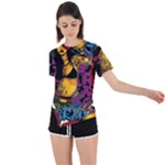 Xtreme Skateboard Graffiti Asymmetrical Short Sleeve Sports T-Shirt