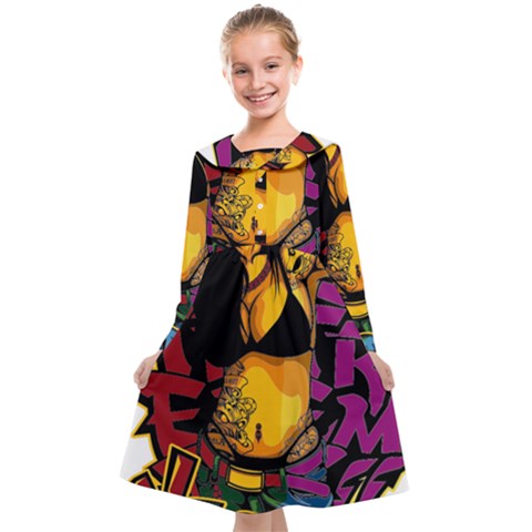 Xtreme Skateboard Graffiti Kids  Midi Sailor Dress from ArtsNow.com