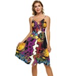 Xtreme Skateboard Graffiti Sleeveless Tie Front Chiffon Dress