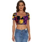 Xtreme Skateboard Graffiti Short Sleeve Square Neckline Crop Top 