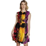 Xtreme Skateboard Graffiti Cap Sleeve High Waist Dress