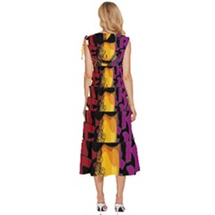 V-Neck Drawstring Shoulder Sleeveless Maxi Dress 