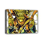 Cowboy Skeleton With Gun Illustration Mini Canvas 7  x 5  (Stretched)