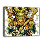 Cowboy Skeleton With Gun Illustration Canvas 14  x 11  (Stretched)