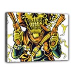 Cowboy Skeleton With Gun Illustration Canvas 16  x 12  (Stretched)