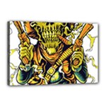 Cowboy Skeleton With Gun Illustration Canvas 18  x 12  (Stretched)