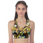 Cowboy Skeleton With Gun Illustration Fitness Sports Bra