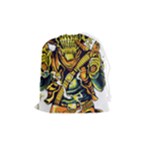 Cowboy Skeleton With Gun Illustration Drawstring Pouch (Medium)