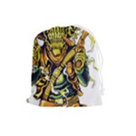 Cowboy Skeleton With Gun Illustration Drawstring Pouch (Large)