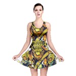 Cowboy Skeleton With Gun Illustration Reversible Skater Dress