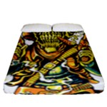 Cowboy Skeleton With Gun Illustration Fitted Sheet (Queen Size)