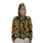 Cowboy Skeleton With Gun Illustration Women s Hooded Windbreaker