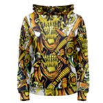 Cowboy Skeleton With Gun Illustration Women s Pullover Hoodie