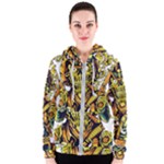 Cowboy Skeleton With Gun Illustration Women s Zipper Hoodie