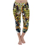 Cowboy Skeleton With Gun Illustration Capri Winter Leggings 