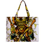Cowboy Skeleton With Gun Illustration Zipper Mini Tote Bag