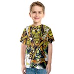 Cowboy Skeleton With Gun Illustration Kids  Sport Mesh T-Shirt