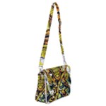 Cowboy Skeleton With Gun Illustration Shoulder Bag with Back Zipper