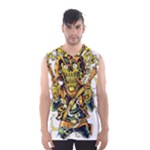 Cowboy Skeleton With Gun Illustration Men s Basketball Tank Top