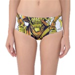 Cowboy Skeleton With Gun Illustration Mid-Waist Bikini Bottoms