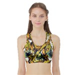 Cowboy Skeleton With Gun Illustration Sports Bra with Border