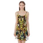 Cowboy Skeleton With Gun Illustration Satin Night Slip