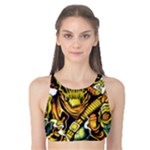 Cowboy Skeleton With Gun Illustration Tank Bikini Top