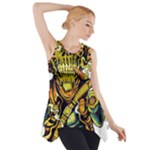 Cowboy Skeleton With Gun Illustration Side Drop Tank Tunic