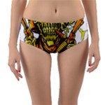 Cowboy Skeleton With Gun Illustration Reversible Mid-Waist Bikini Bottoms