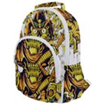 Cowboy Skeleton With Gun Illustration Rounded Multi Pocket Backpack