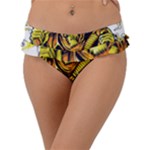 Cowboy Skeleton With Gun Illustration Frill Bikini Bottoms